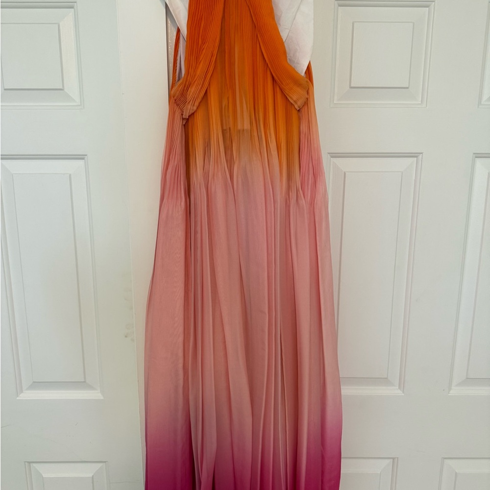 Alice + Olivia Pink to Peach Ombre Pleated Evening Gown - Picture 4 of 7